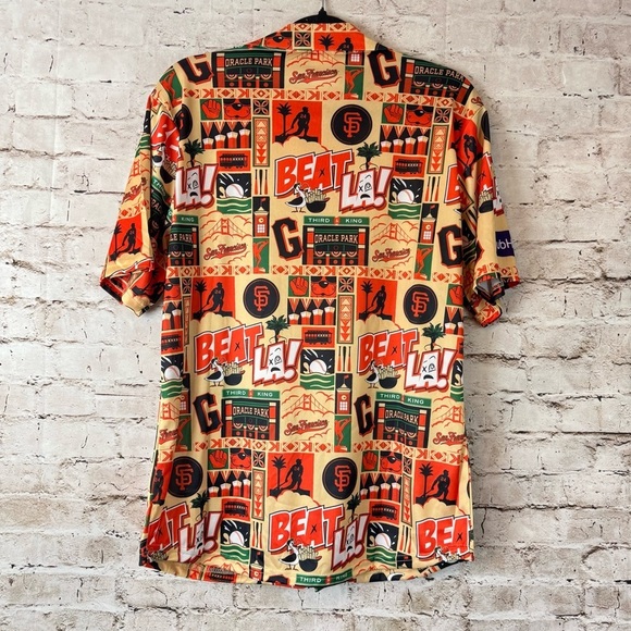 San Francisco Giants Medium Short Sleeve Button Down Shirt MLB Beat LA Hawaiian - Picture 4 of 5